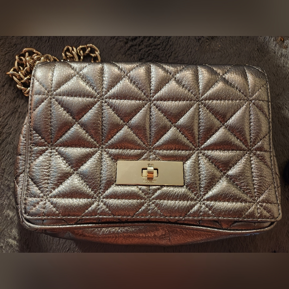 Kate spade metallic goldish pewter purse